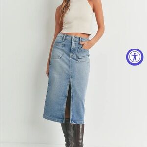 Just Black Denim Skirt - Blue